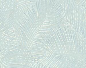 Vliesová tapeta na zeď Sumatra 37371-4 | 0,53 x 10,05 m | modrá, bílá | A.S. Création