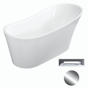 Besco Akrylátová volně stojící vana Calima 170x74 Barva: Bílá, Rozměry (cm): 170x74, Typ a barva výpustě: Click-Clack s přepadem, chrom