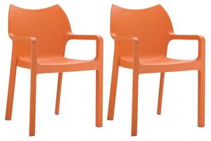 2 ks SET židle stohovatelná DIVA, oranžová