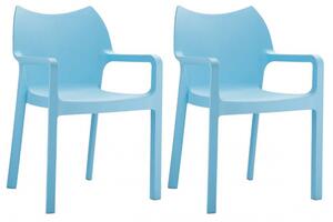 2 ks SET židle stohovatelná DIVA, světle modrá