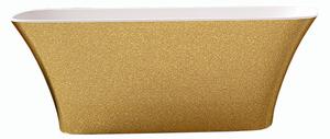 Besco Volně stojící vana z litého mramoru Assos S-Line Glam 160x70 Barva: Bílá/zlatá, Rozměry (cm): 160x70