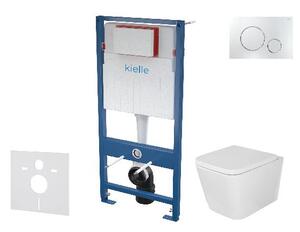 Kielle Genesis - Set předstěnové instalace, klozetu Arkas I, sedátka softclose a tlačítka Gemini II, lesklý chrom 30505SS40