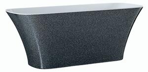 Besco Volně stojící vana z litého mramoru Assos S-Line Glam 160x70 Barva: Bílá/grafit, Rozměry (cm): 160x70