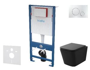 Kielle Genesis - Set předstěnové instalace, klozetu Arkas I, sedátka softclose a tlačítka Gemini II, lesklý chrom 30505SS43