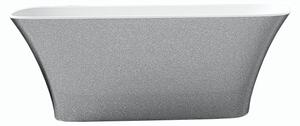 Besco Volně stojící vana z litého mramoru Assos S-Line Glam 160x70 Barva: Bílá/stříbrná, Rozměry (cm): 160x70