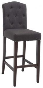 Barová židle Louise látkový potah, antik, tmavě šedá