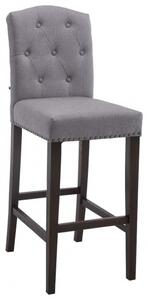 Barová židle Louise látkový potah, antik, světle šedá