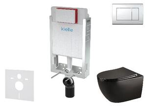 Kielle Genesis - Set předstěnové instalace, klozetu Gaia, sedátka softclose a tlačítka Gemini III, lesklý chrom 30505SZ44