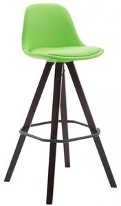Barová židle Franklin čalounění syntetická kůže, podnož hranatá Cappuccino (buk), zelená