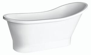 Besco Volně stojící vana z litého mramoru Gloria 150x67 (160x67,5) Barva: Bílá, Rozměry (cm): 150x67, Typ a barva výpustě: Click-Clack standard, chrom