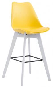 Barová židle Metz plast bílá, žlutá