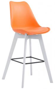 Barová židle Metz plast bílá, oranžová