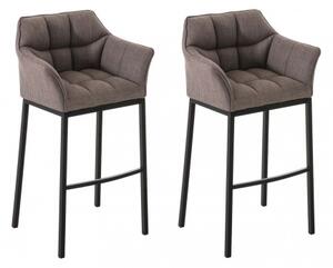 2 ks / set barová židle Damaso látkový potah, černá, šedá