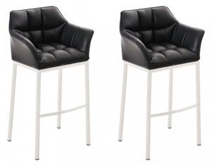 2 ks / set barová židle Damaso syntetická kůže, bílá, černá