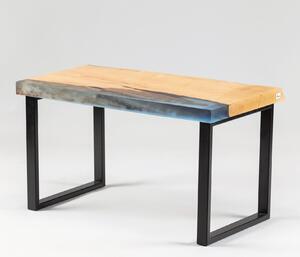 Stůl Bay olše epoxy kovová s černým lesklým práškovým lakem voskový olej stoly konferenční stůl