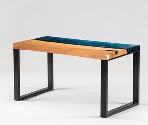 Stůl Thunder ořech epoxy kovová s práškovým černým a lesklým lakem stoly konferenční stůl olej