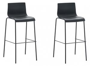 2 ks / set barová židle Hoover plast černá, černá