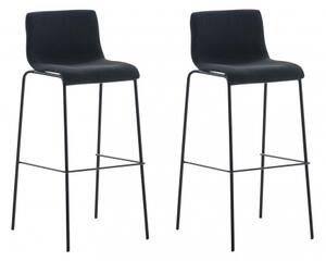 2 ks / set barová židle Hoover látkový potah, černá, černá
