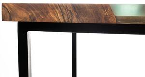 Stůl March ořech epoxy kovová s černým lesklým práškovým lakem olej stoly odkládací stůl