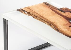 Stůl Leak olše epoxy kovová rozbrušovaná s průhledným práškovým lakem olej stoly konferenční stůl