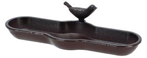 Napajedlo pro ptáky Bird, 7x29,5 cm, litina, hnědá