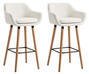 2 ks / set barová židle Grant syntetická kůže, bílá