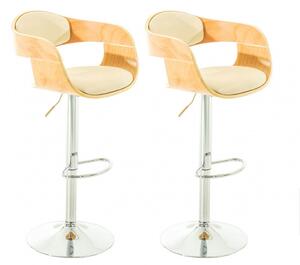 2 ks / set barová židle Kingston syntetická kůže, přírodní/krémová