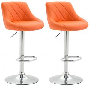 2 ks / set barová židle Lazio syntetická kůže, oranžová