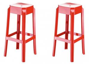 2 ks / set barová židle Fox, červená