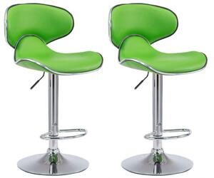 2 ks / set barová židle Las Vegas V2 syntetická kůže, zelená