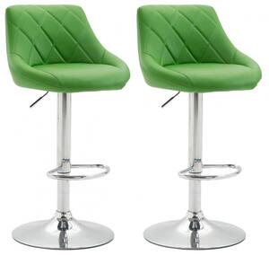 2 ks / set barová židle Lazio syntetická kůže, zelená