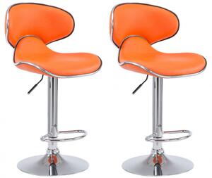 2 ks / set barová židle Las Vegas V2 syntetická kůže, oranžová