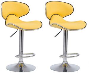 2 ks / set barová židle Las Vegas V2 syntetická kůže, žlutá