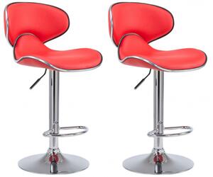 2 ks / set barová židle Las Vegas V2 syntetická kůže, červená