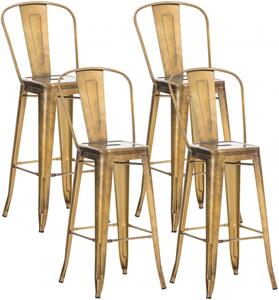 4 ks / set barová židle Factory, zlatá