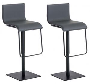 2 ks / set barová židle Limon syntetická kůže, černá, šedá