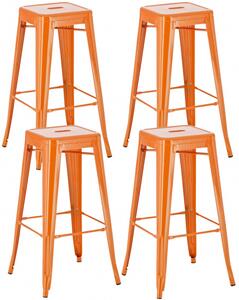 4 ks / set barová židle Factory, oranžová