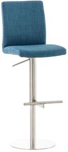 Barová židle Cadiz látkový potah, nerez, modrá
