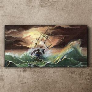 Obraz na plátně Obraz na plátně Loď loď oceánu bouří vlny