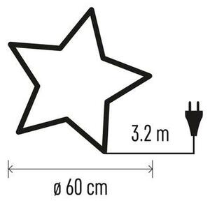EMOS Vánoční papírová hvězda bílo-zlatá závěsná 60cm DCAZ07