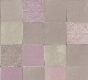 A.S. Création | Vliesová tapeta na zeď New Walls 37406-2 | 0,53 x 10,05 m | fialová, krémová, šedá