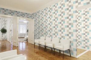 A.S. Création | Vliesová tapeta na zeď New Walls 37406-1 | 0,53 x 10,05 m | modrá, bílá, šedá