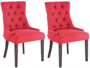 2 ks / set Jídelní židle Aberdeen látkový potah, antik, červená