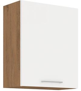 Samostatná horní kuchyňská skříňka 60 cm 24 - MYSTIC - Bílá lesklá / Dub artisan