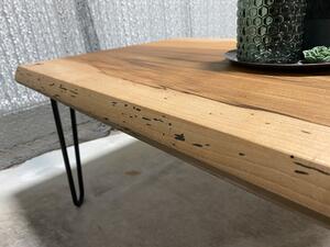 Konferenční bukový stůl s pryskyřicí ořech epoxy kovová s práškovým černým a lesklým lakem olej stoly