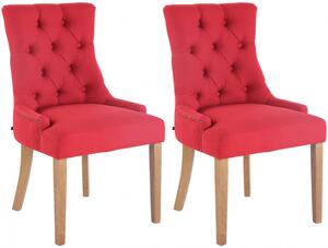 2 ks / set Jídelní židle Aberdeen látkový potah, antik-světlá, červená