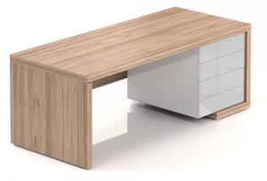 Stůl Lineart 200 x 85 cm + pravý kontejner