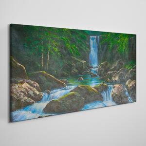 Obraz na plátně Obraz na plátně Vodopád skály stromů