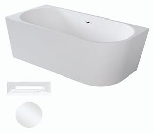 Besco Akrylátová volně stojící rohová vana Zoya 150x75 (170x80) bílá Rozměry (cm): 150x75, Typ a barva výpustě: Click-Clack s přepadem, bílá, Orientace: Levá