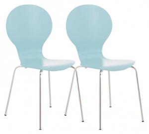 2 ks / set jídelní / konferenční židle Mauntin, světle modrá